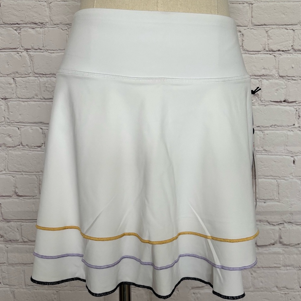 Fila White Tennis Skort with Gold and Lavender Trim - Picture 5 of 16